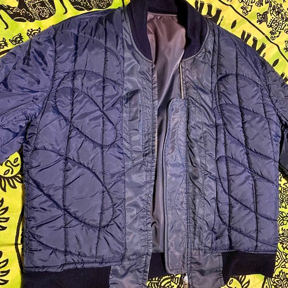 Navy Flight Bomber Jacket Authentic Real Navy military mens - Picture 5 of 9